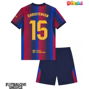 Barcelona Andreas Christensen #15 Dětské Domácí dres komplet 2026-27 Krátký Rukáv (+ trenýrky)